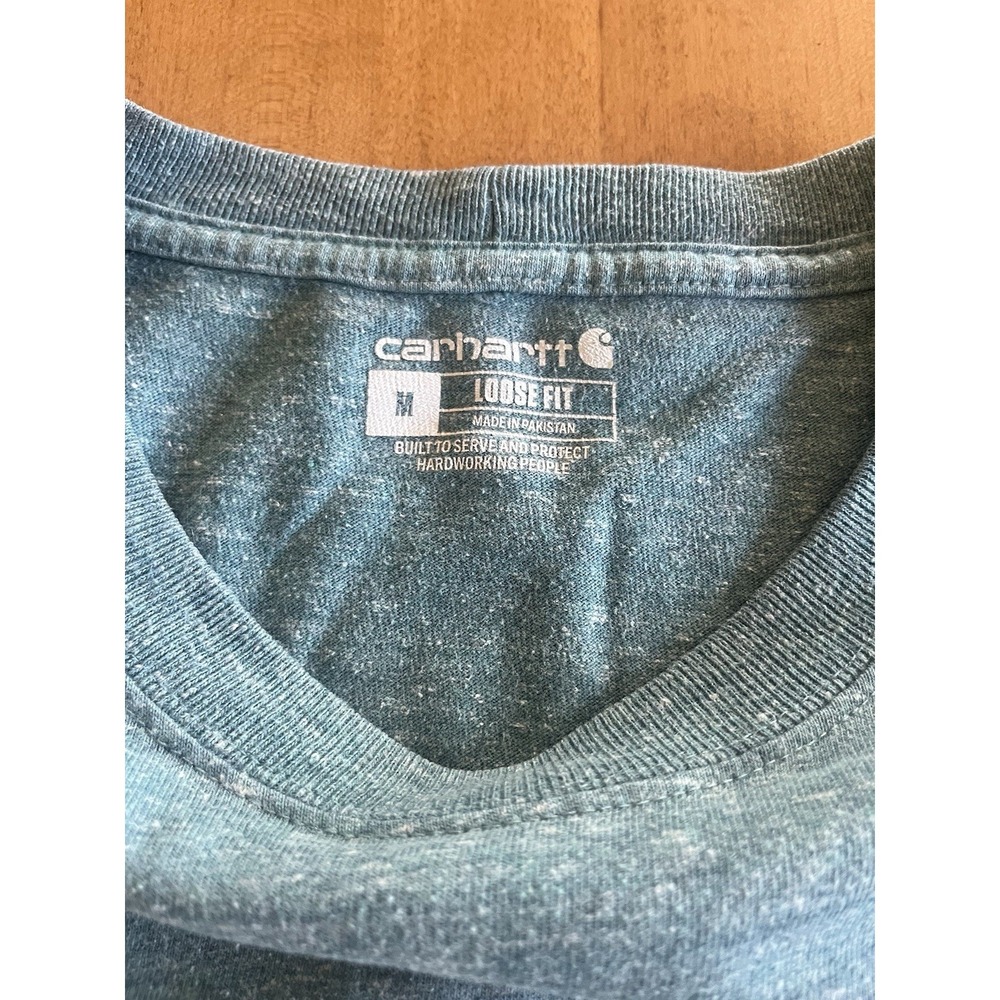 Carhartt Loose Fit Heavyweight Short Sleeve Pocket T-Shirt Men's Sz M Green - Picture 4 of 11
